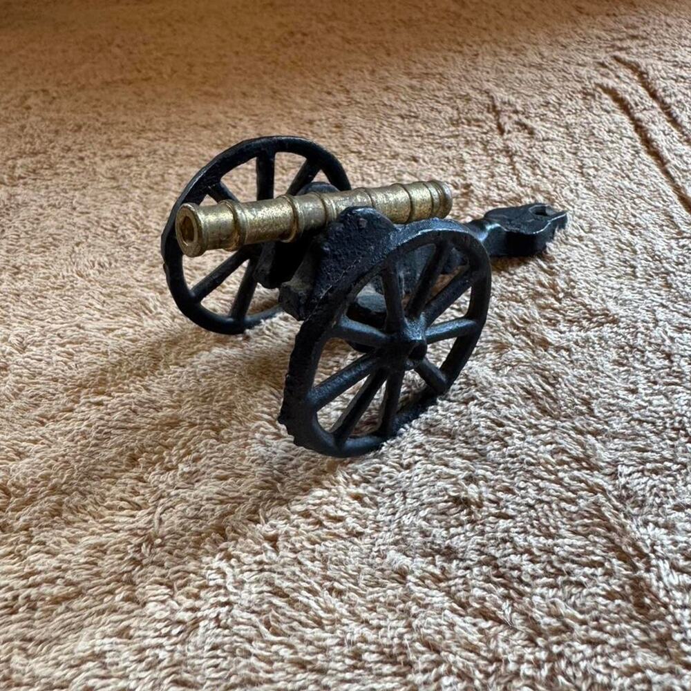 Cast Iron And Brass Cannon replica with moving parts